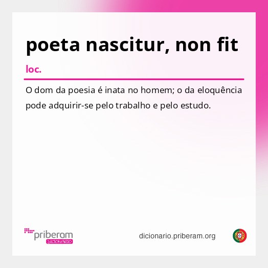 Significado de poeta nascitur, non fit